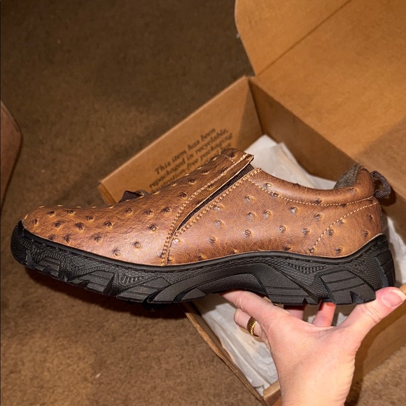 Size 7 Men’s Roper Performance Faux Ostrich Slip on Shoes - Picture 3 of 8